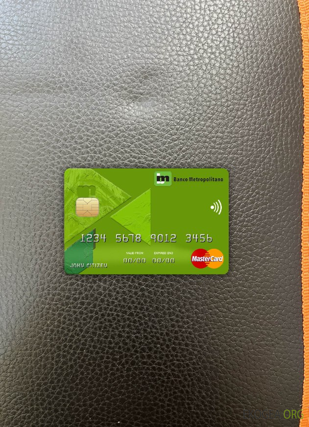 Photolook mastercard de la banque Cuba Metropolitano , avant